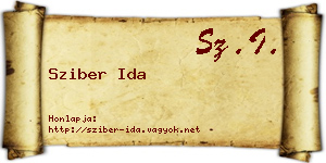 Sziber Ida névjegykártya