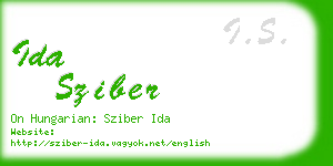 ida sziber business card